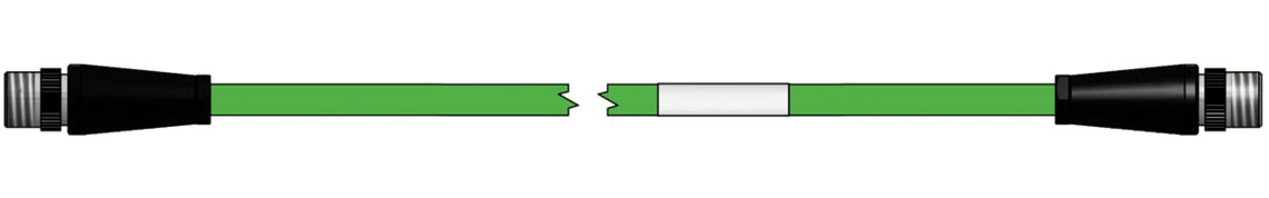schleppkettenfähige Profinet Leitung Typ C, beidseitig mit angespritztem M12 Stecker D-kodiert